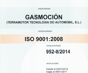 Terramotor Tecnoloxia do Automobil S.L., taller colaborador de Gasmocion con la certificación ISO 9001 de Calidad