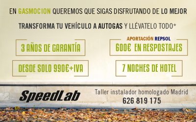Transforma tu vehículo a autogas GLP con SpeedLab y disfruta de 3 años de garantía, 600€ de descuento en repostajes y 7 noches de hotel